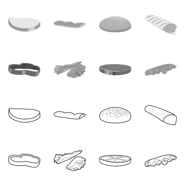 晚餐和快餐标志集图片下载