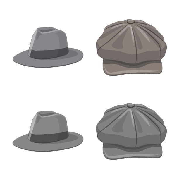 设计帽子和帽子图标套图片下载