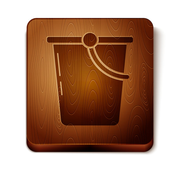 棕色桶图标孤立在白色背景图片下载