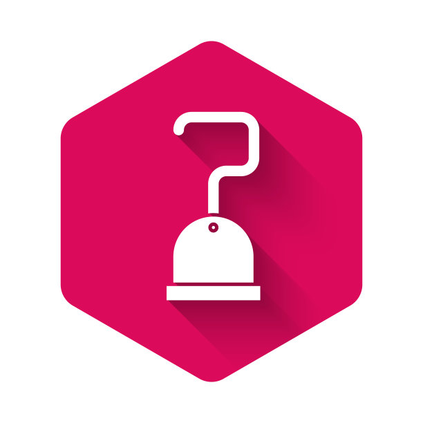 白色海盗钩图标孤立与长影子图片下载