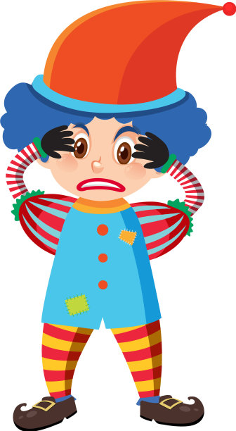白色背景上的小丑图片下载