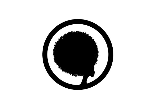 非洲妇女标志设计黑色王冠卷曲的非洲图片下载