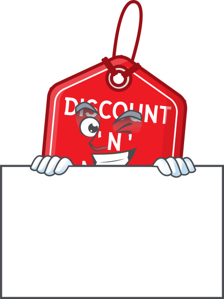 咧嘴笑圣诞折扣标签卡通人物图片下载