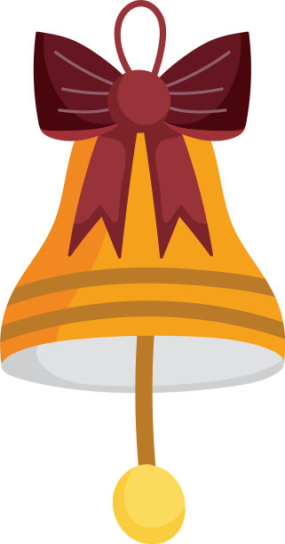 庆祝圣诞快乐的金铃带着蝴蝶结图片下载