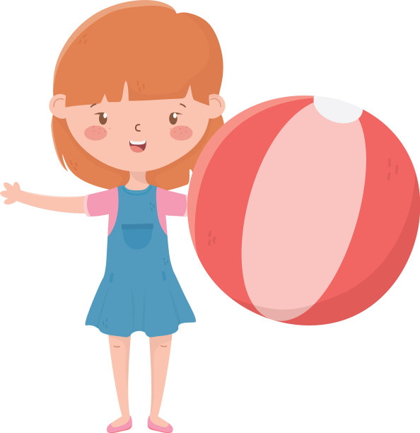 孤立的女孩卡通设计图片下载