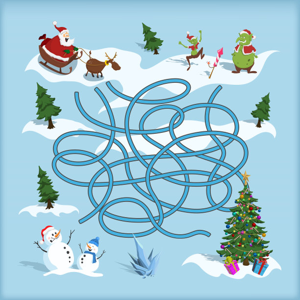 圣诞迷宫儿童迷宫卡通游戏图片下载