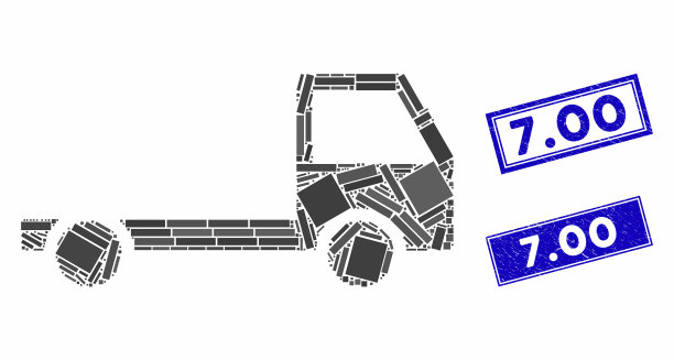 卡车底盘马赛克和垃圾矩形700图片下载