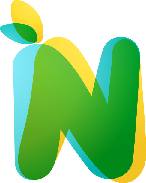 N字母生态标志用渐变字体重叠图片下载