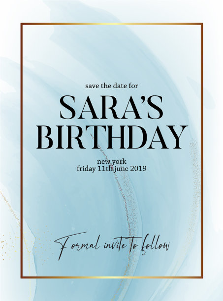 保存日期生日聚会设计液体流动图片下载