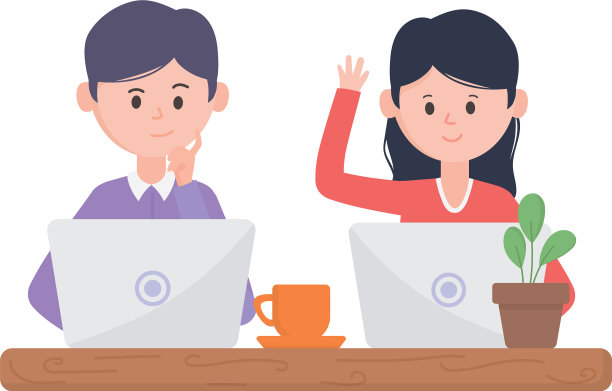 年轻男女用手提电脑工作图片下载