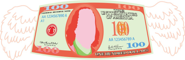 彩色羽毛变形100美元钞票图片下载