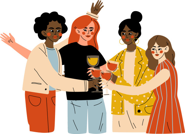 朋友们庆祝一个重要的事件年轻人图片下载