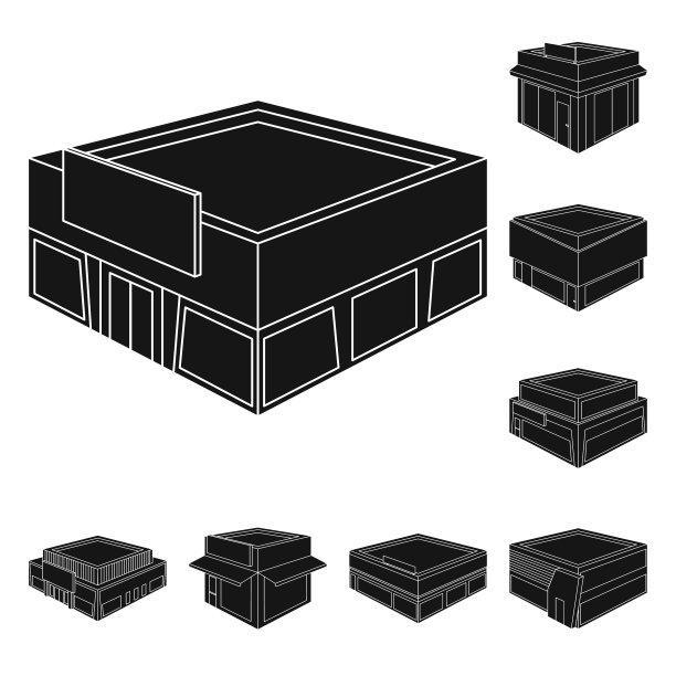 孤立的对象和房子符号集和图片下载