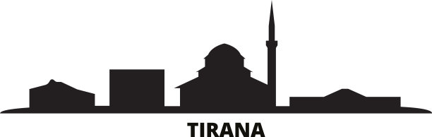 阿尔巴尼亚地拉那市天际线孤立图片下载
