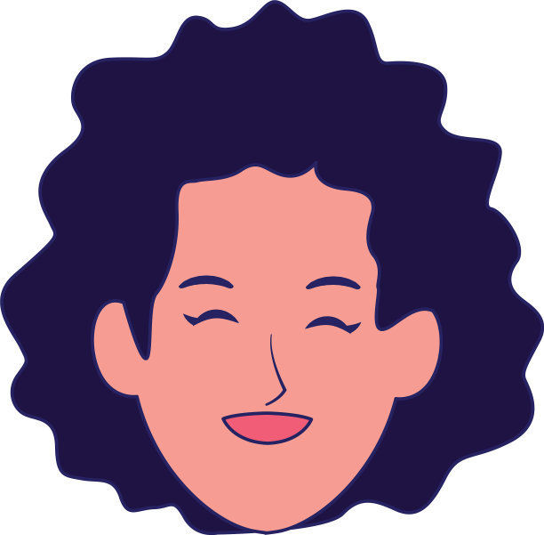 女人与卷发图标平设计图片下载