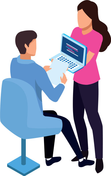 《阿凡达》中的女人向男人展示一台笔记本电脑图片下载