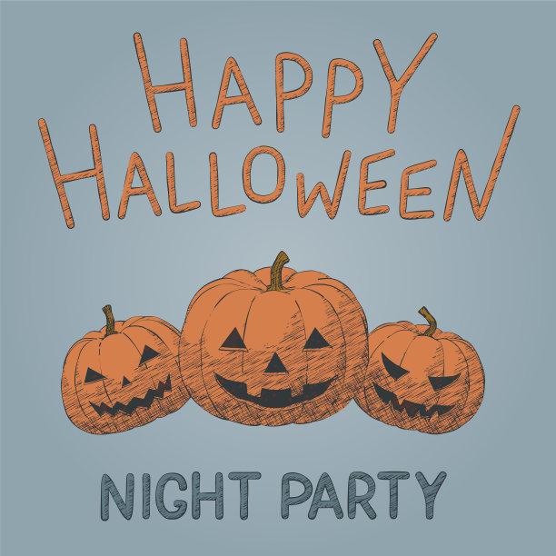 手绘橙色南瓜图片下载