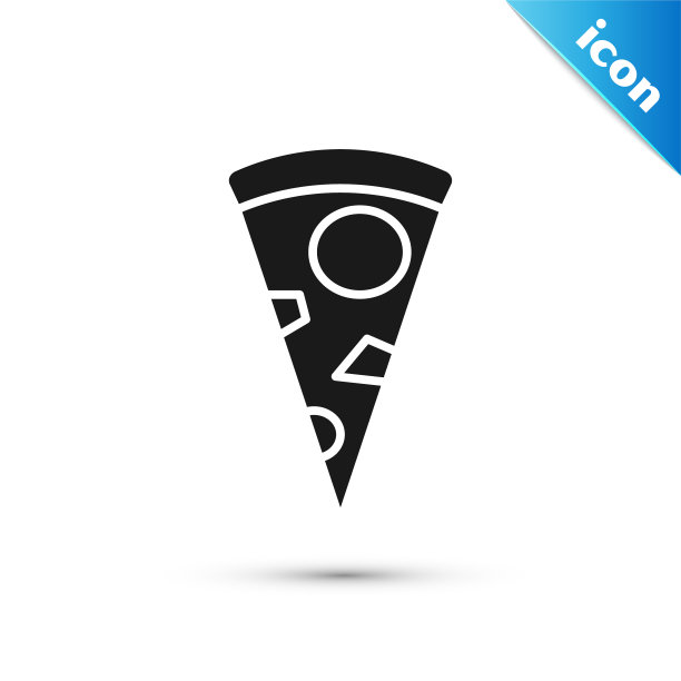 黑色切片披萨图标孤立在白色图片下载