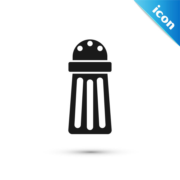 黑色盐图标孤立在白色背景图片下载