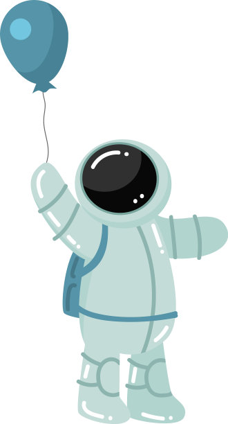 宇航员站着，手里拿着气球图片下载