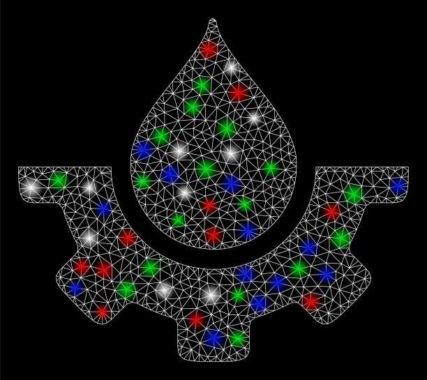 明亮的铁丝网框架水服务与火炬图片下载