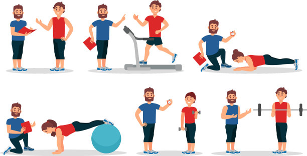 男人和女人的性格在健身房与个人图片下载