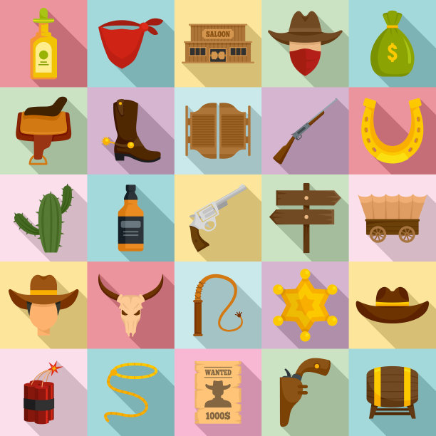 牛仔偶像设定扁平风格图片下载