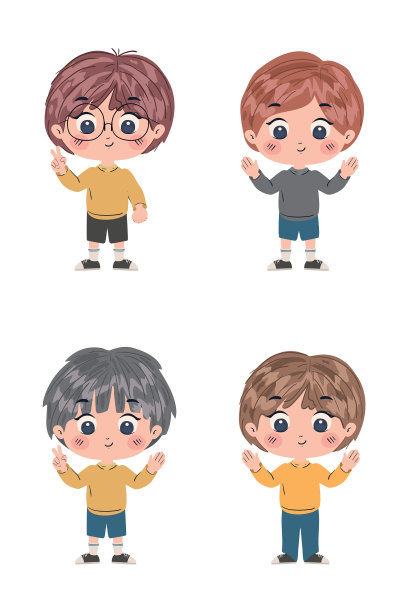 孤立的儿童卡通设计图片下载