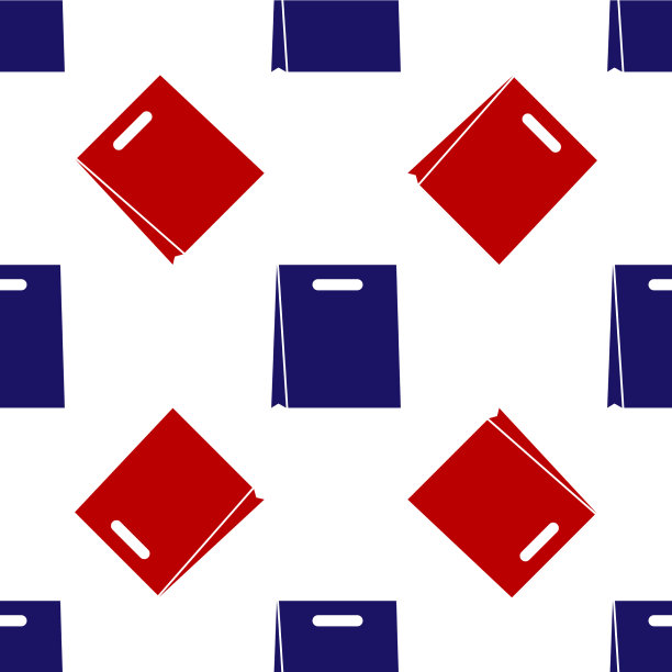 蓝色和红色的纸袋图标孤立图片下载