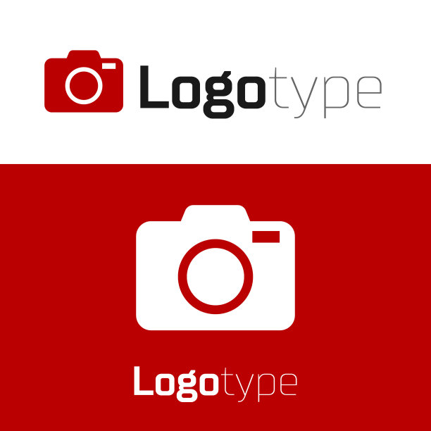 红色照片相机图标孤立在白色背景图片下载