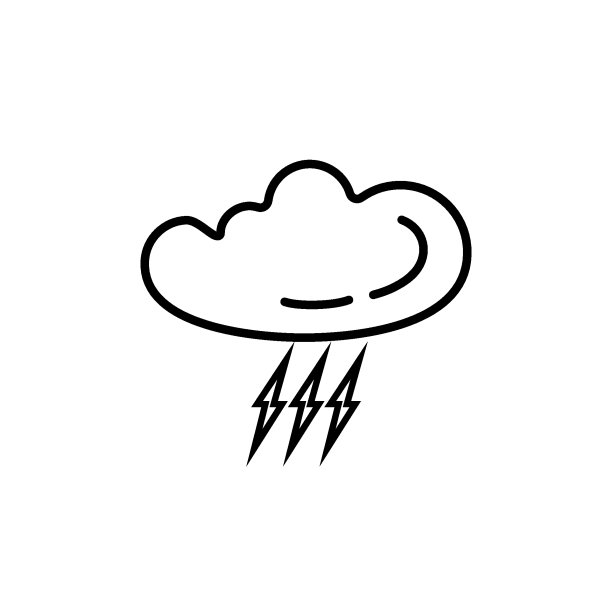 天气预报线图标雷暴孤立在白色背景上。天气符号在现代轮廓风格。用于网站设计和移动应用程序。矢量图图片下载