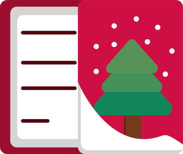 贺卡树雪花装饰圣诞快乐图片下载