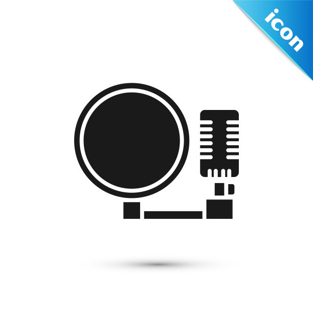 黑色麦克风图标隔离在白色背景图片下载