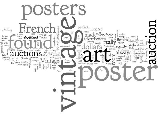 古董海报的艺术拍卖图片下载