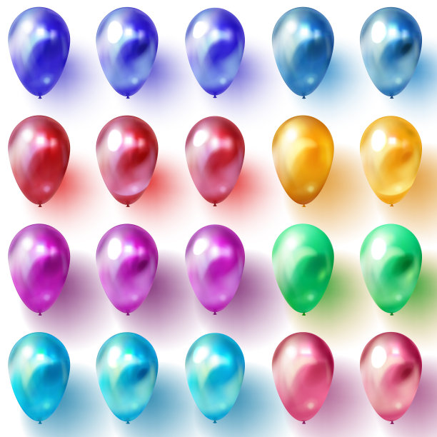 气球孤立在白色背景逼真图片下载