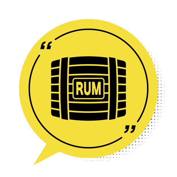 黑色木桶与朗姆酒图标隔离图片下载