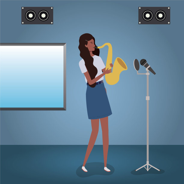 非洲妇女吹萨克斯风图片下载