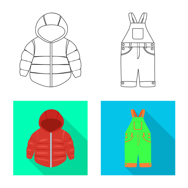 设计时装和服装标志套图片下载