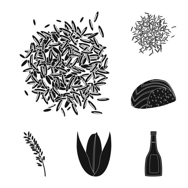 设计饮食和烹饪标志套装图片下载