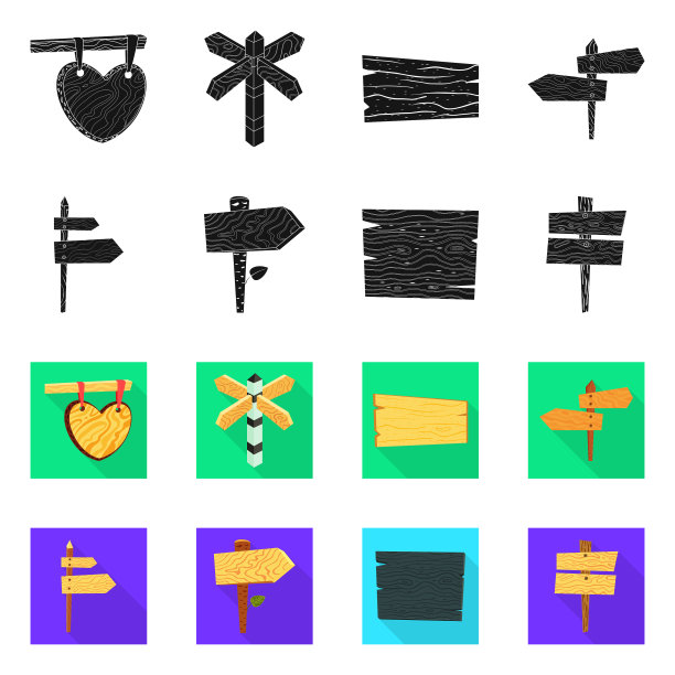 设计原始和森林标志集原始图片下载