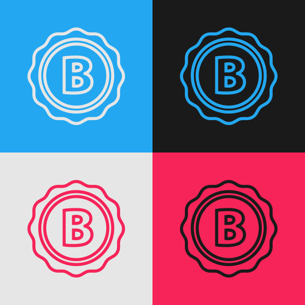 颜色线瓶盖与铭文啤酒图标图片下载