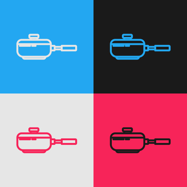 颜色线煎锅图标隔离颜色图片下载