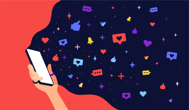 现代扁平人物手握电话图片下载