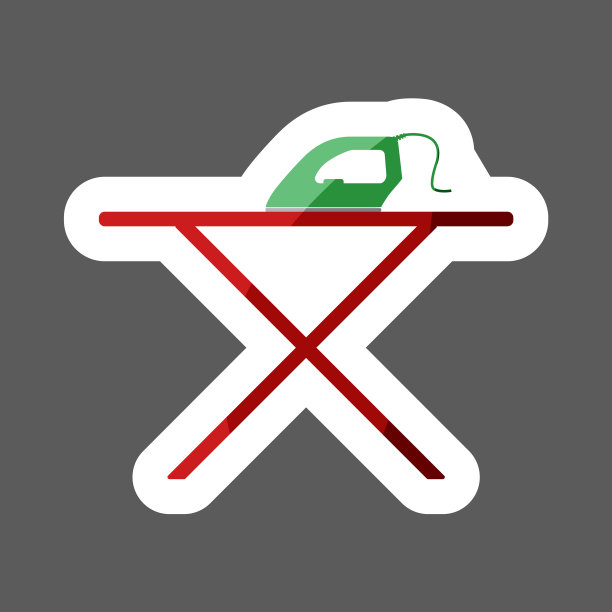 图标熨斗和烫板彩色贴纸家图片下载