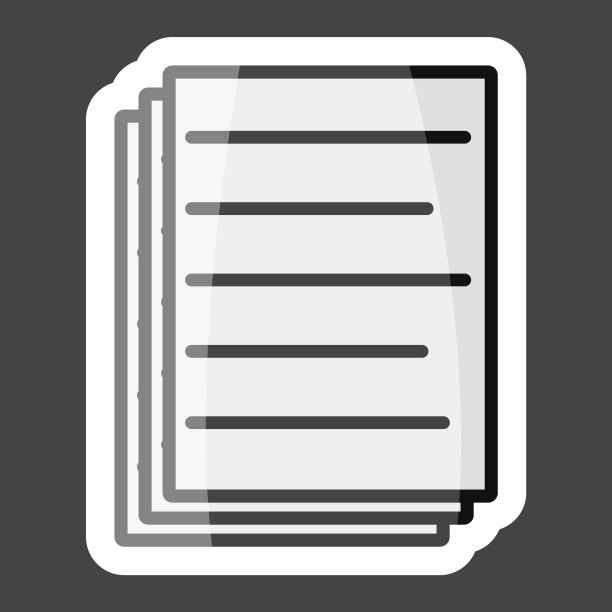 彩色商务文档图标贴纸图片下载