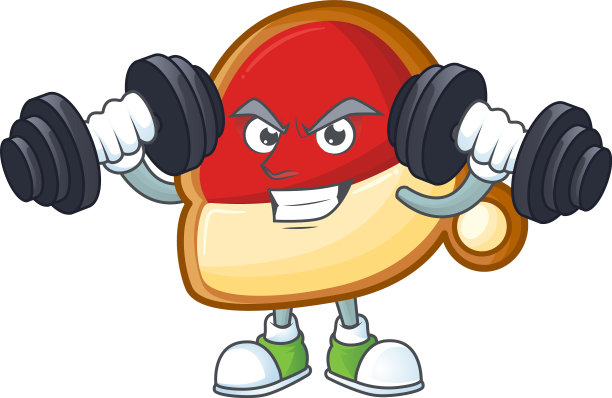 健身锻炼圣诞帽饼干卡通图片下载