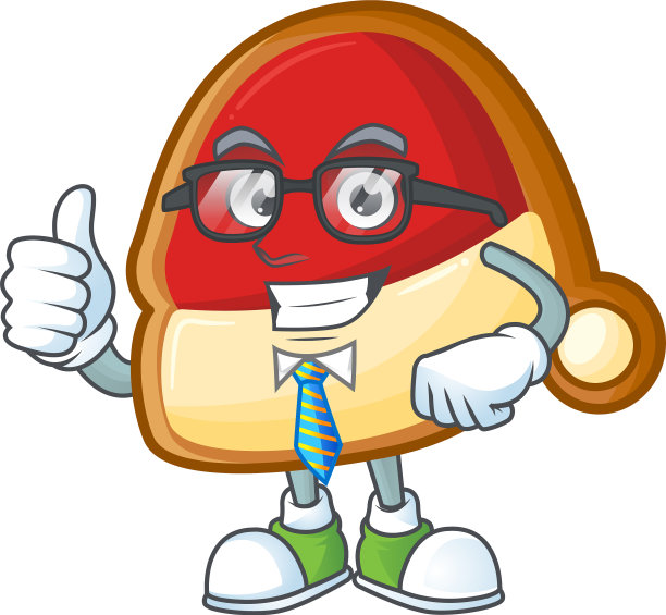 酷商人圣诞帽饼干吉祥物图片下载