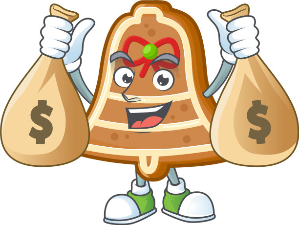 可爱的铃铛饼干卡通人物的笑脸图片下载