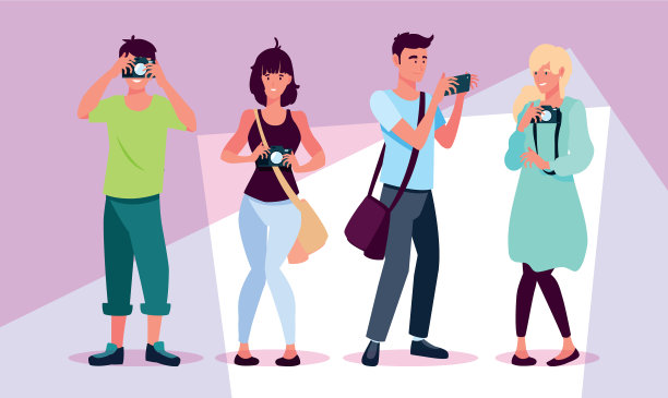 女人和男人拍照设计图片下载