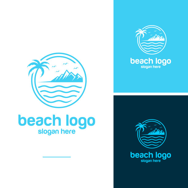 泳滩标志设计模板图片下载